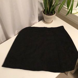 Suede Zip-Up Skirt